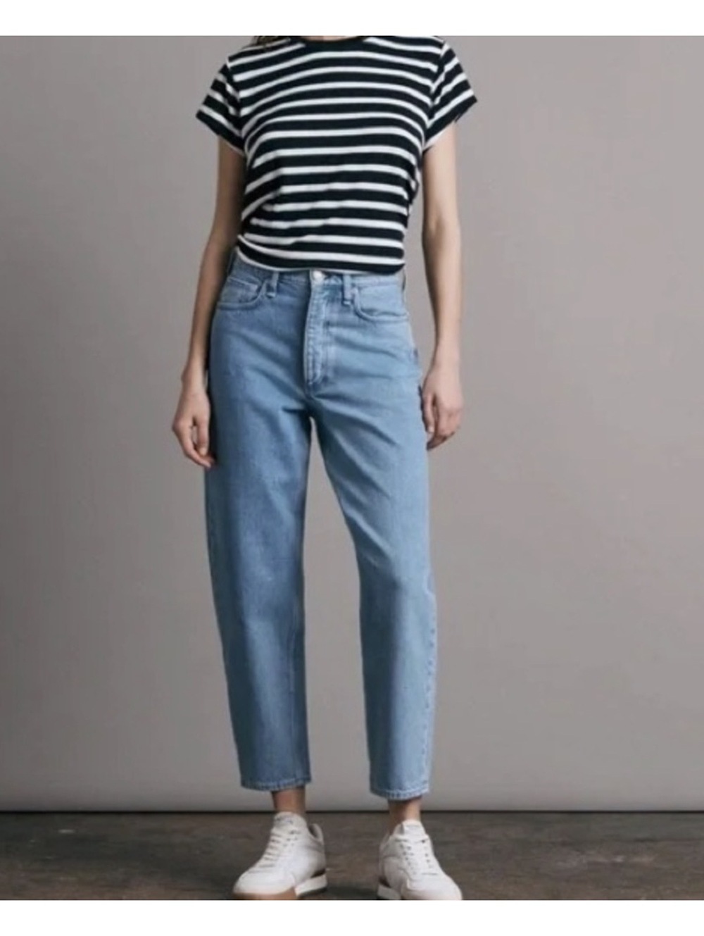 Rag & bone Alissa High Rise Barrel Leg Jean light wash 28